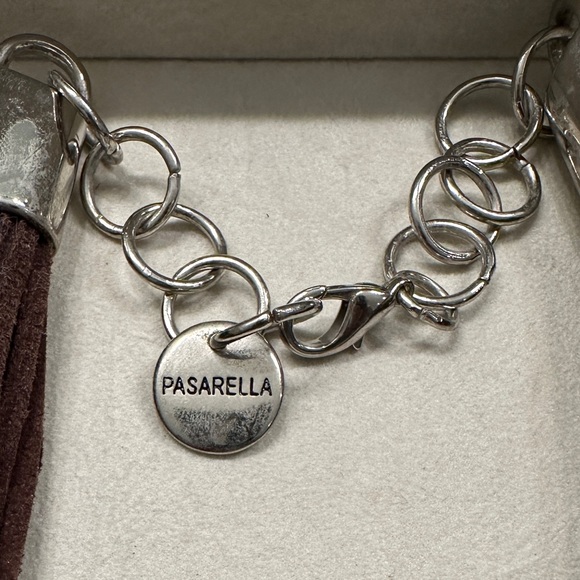 New Necklace - Brown Suede straps and Silver Rings - Picture 2 of 2